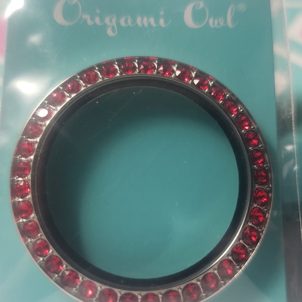 Authentic Origami Owl Large Siam Crystal Face